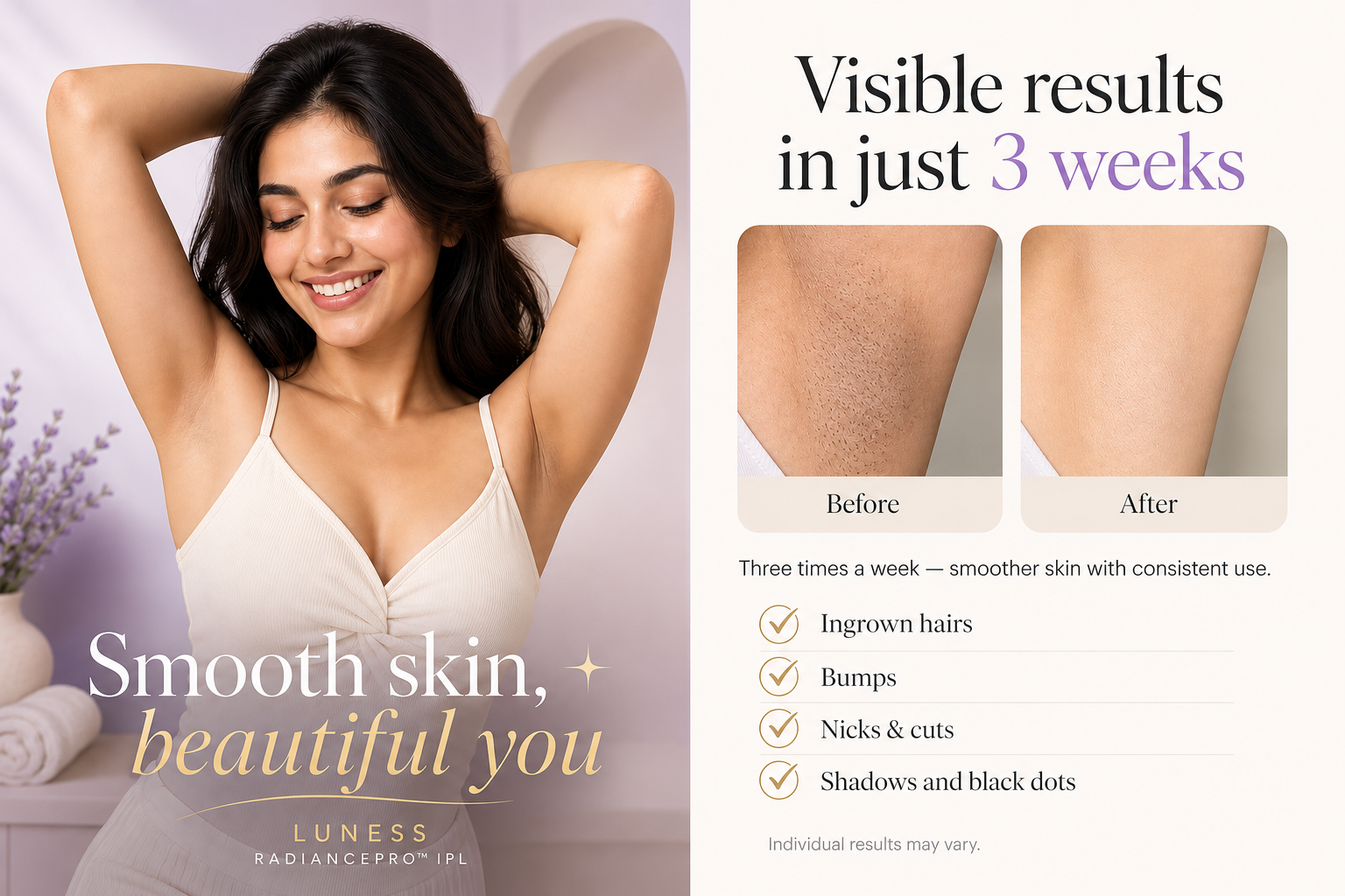 Visible results in 3 weeks